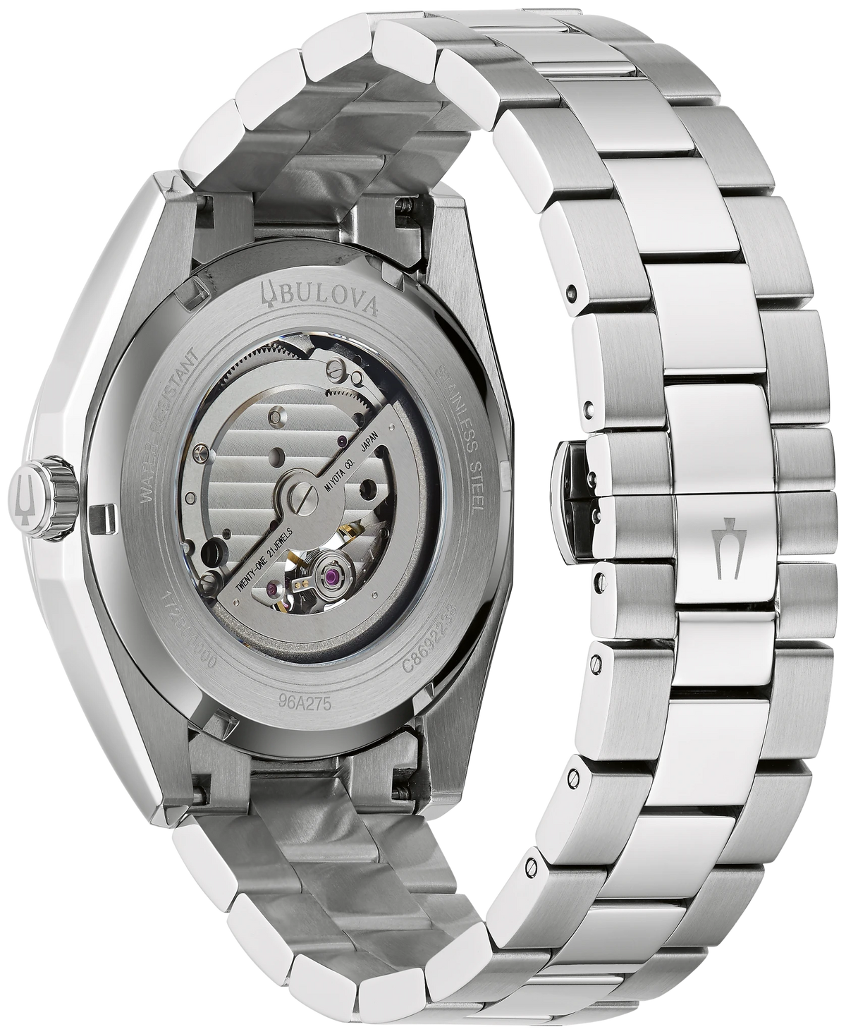 BULOVA 96A275 SURVEYOR BLUE DIAL STAINLESS STEEL AUTOMATIC MEN'S WATCH