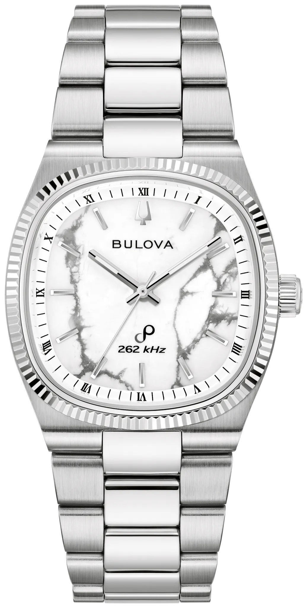 BULOVA 96A344 SUPER SEVILLE MAGNESITE WHITE DIAL STAINLESS STEEL WATCH