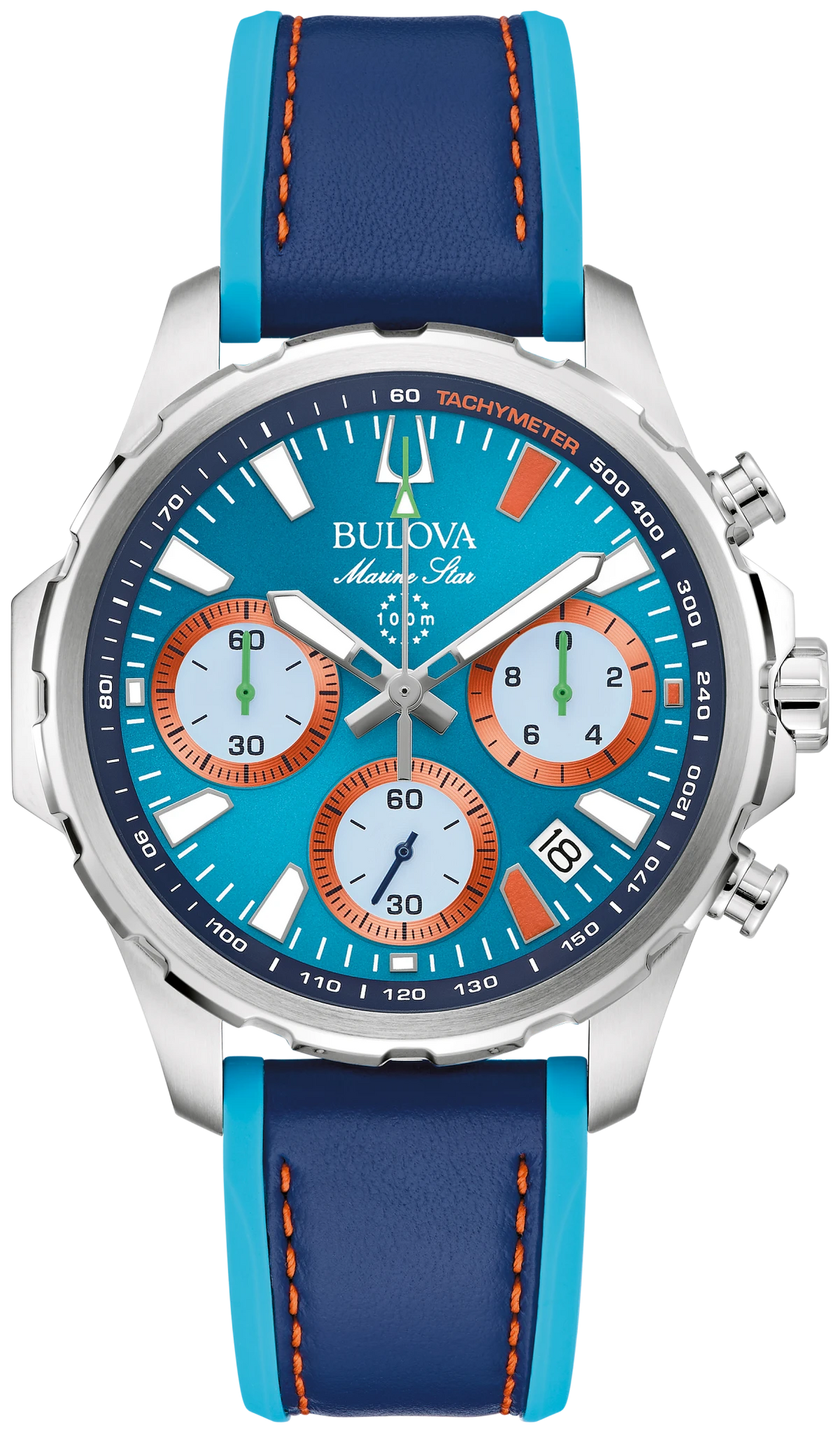 BULOVA 96B460 E1 TEAM MIAMI MARINE STAR BLUE DIAL MEN'S WATCH