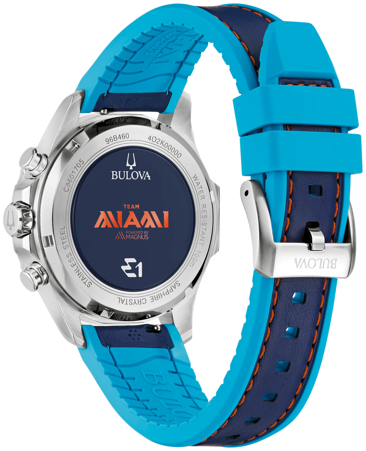BULOVA 96B460 E1 TEAM MIAMI MARINE STAR BLUE DIAL MEN'S WATCH