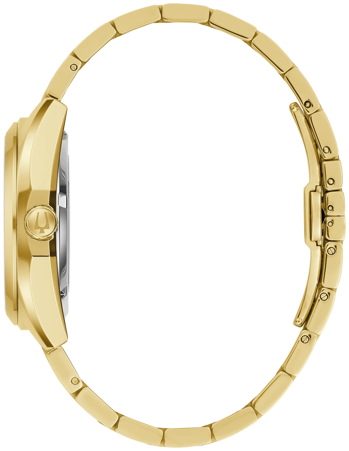 BULOVA 97A203 SURVEYOR GOLD TONE STAINLESS STEEL BLUE DIAL AUTOMATIC WATCH