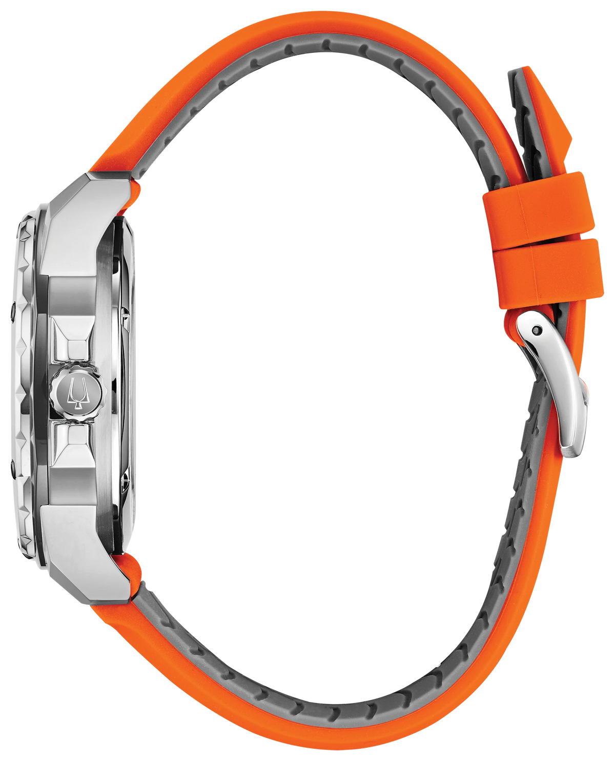 BULOVA 98A226 MARINE STAR WHITE DIAL ORANGE BAND AUTOMATIC MEN'S WATCH