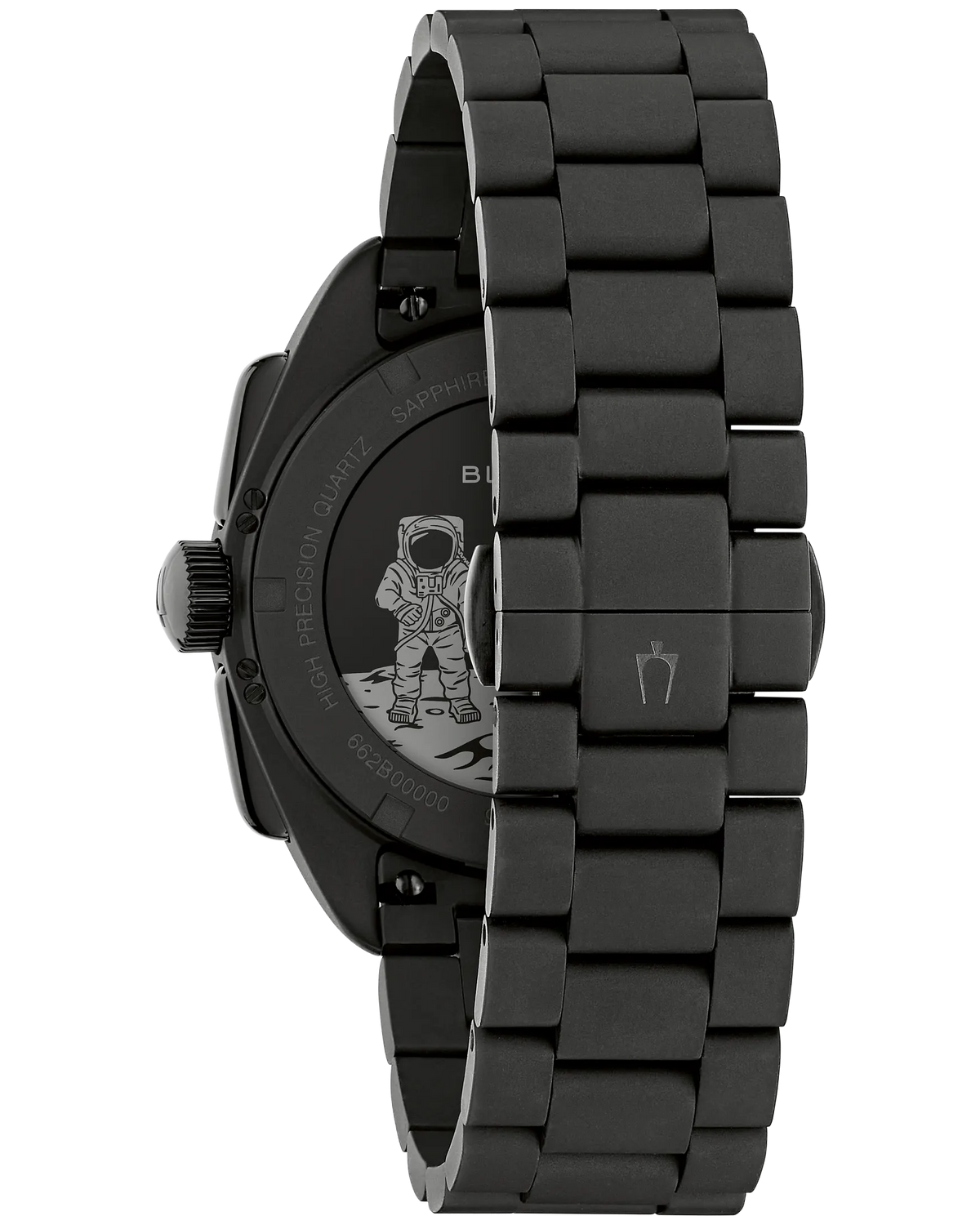 BULOVA 98A335 LUNAR PILOT BLACK HOLE BLACK STAINLESS STEEL BLACK DIAL CHRONOGRAPH WATCH