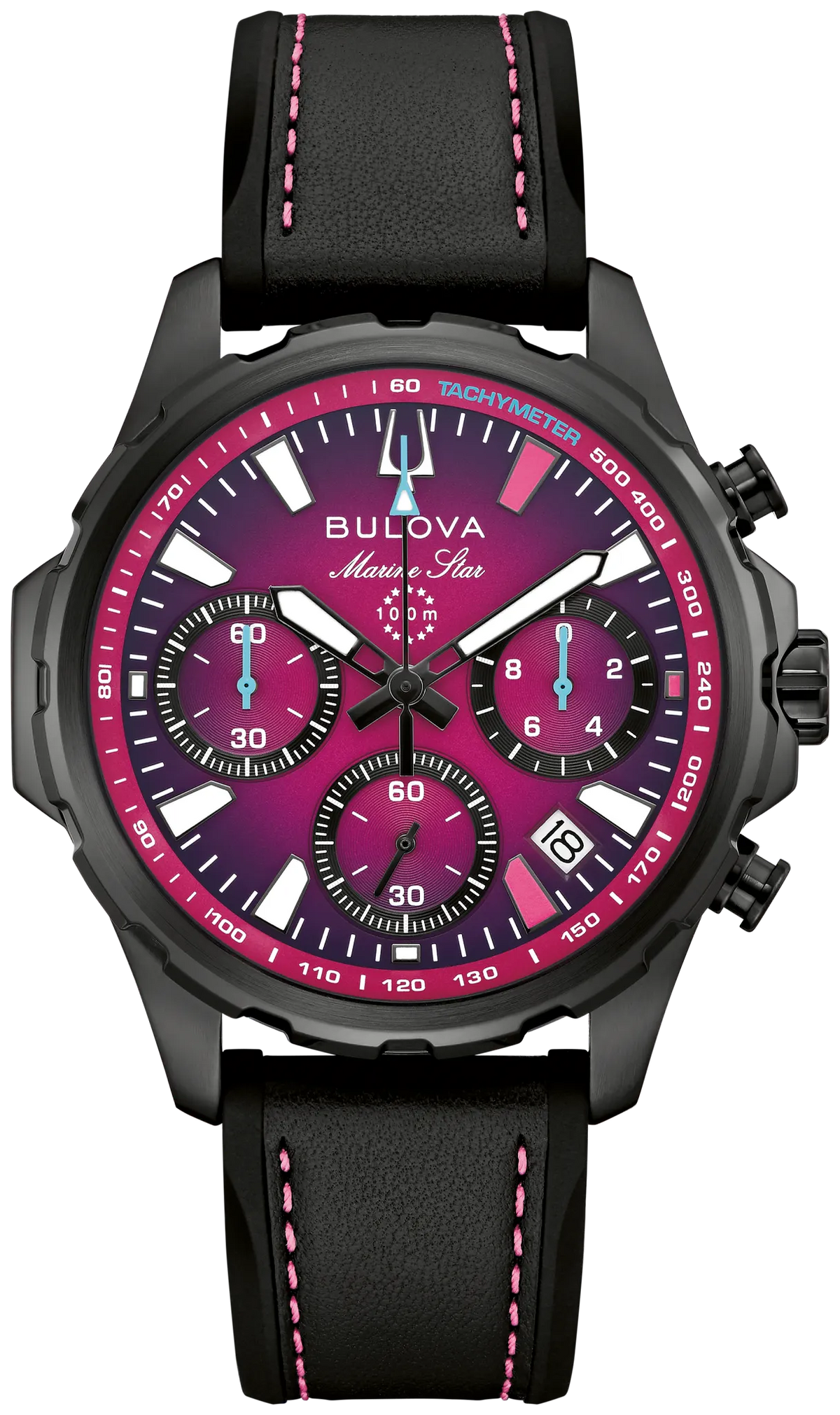 BULOVA 98B476 E1 TEAM MIAMI MARINE STAR PURPLE DIAL MEN'S WATCH