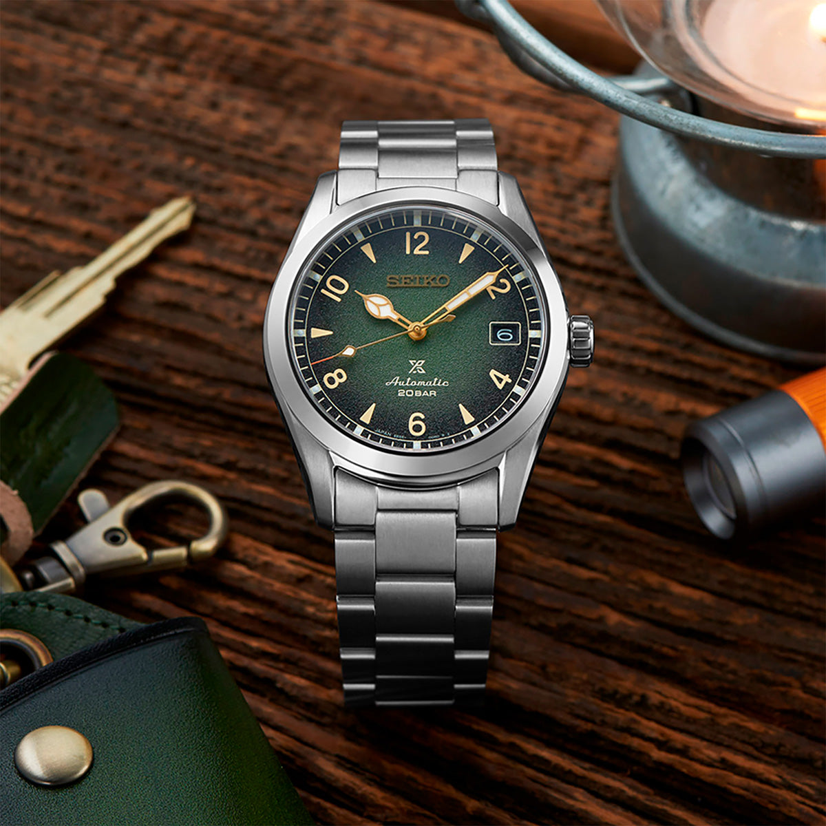 SEIKO SPB155 PROSPEX ALPINIST GREEN DIAL STAINLESS STEEL WATCH