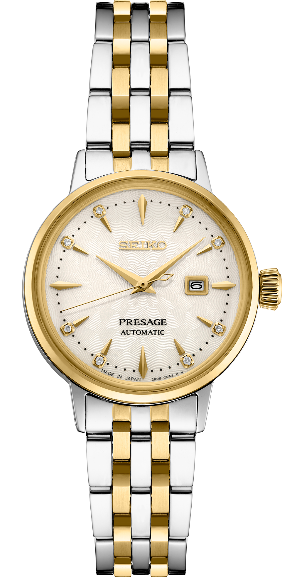 SEIKO SRE010 PRESAGE COCKTAIL TIME TWO TONE WHITE DIAL WATCH