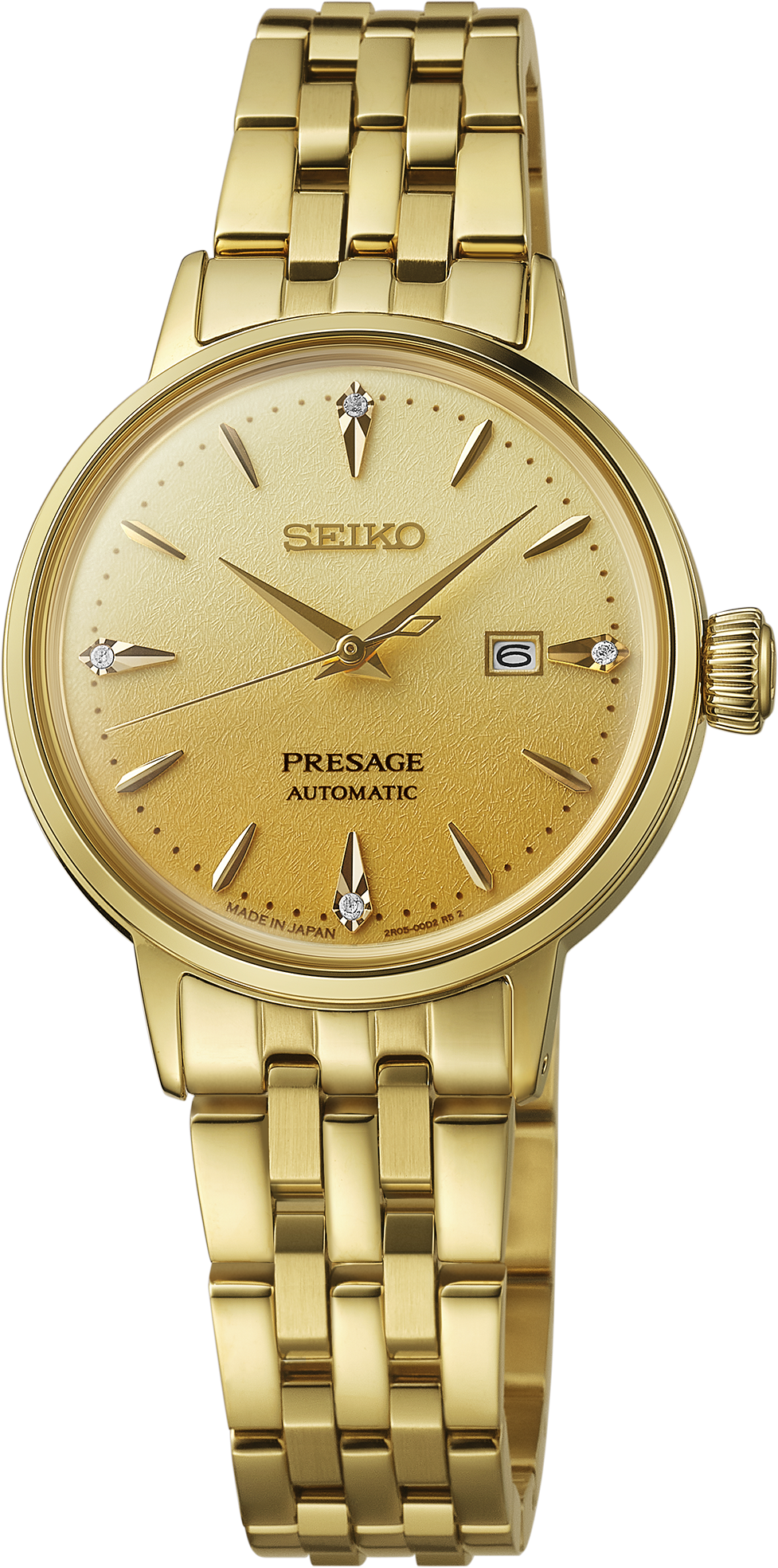 SEIKO SRE018 PRESAGE COCKTAIL TIME GOLD TONE STAINLESS STEEL WATCH