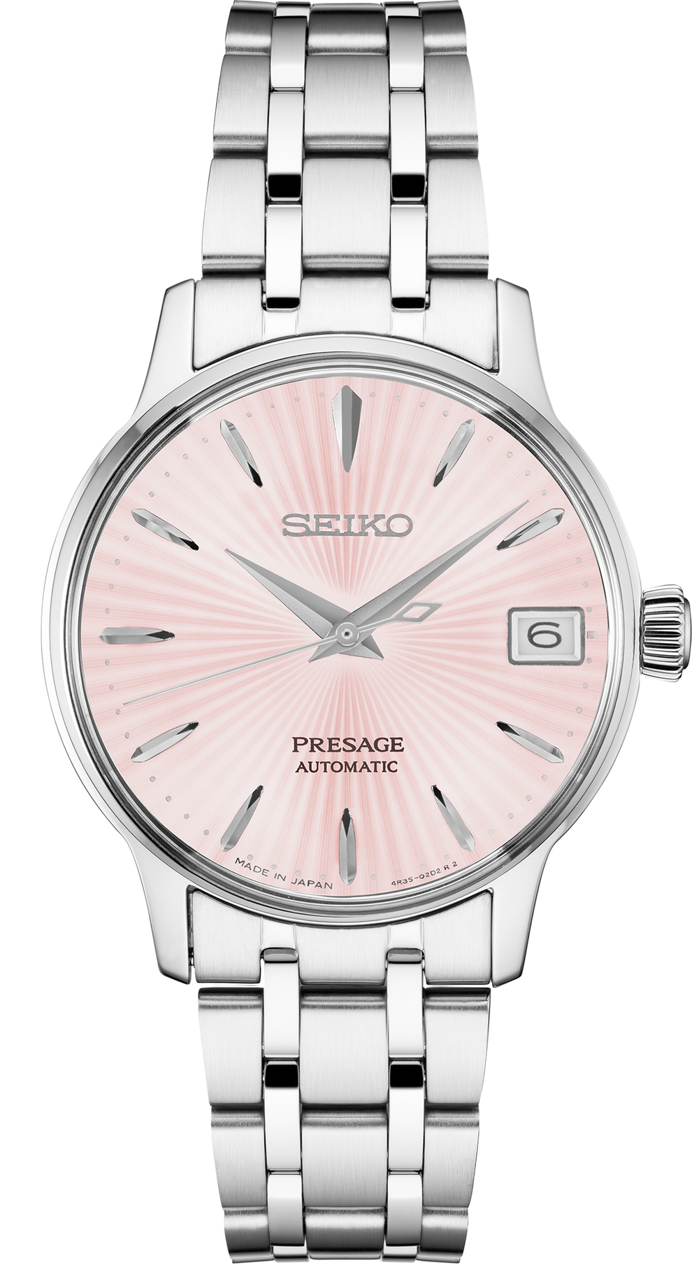 SEIKO SRP839 PRESAGE COCKTAIL TIME PINK DIAL STAINLESS STEEL WATCH