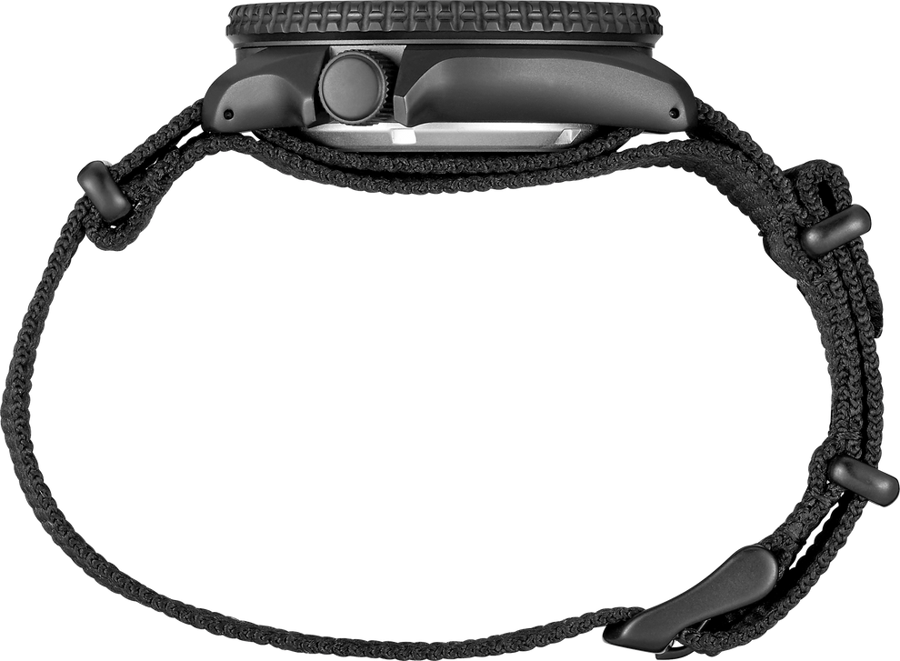 SEIKO SRPD79 5 SPORTS BLACK DIAL BLACK NYLON STRAP AUTOMATIC WATCH