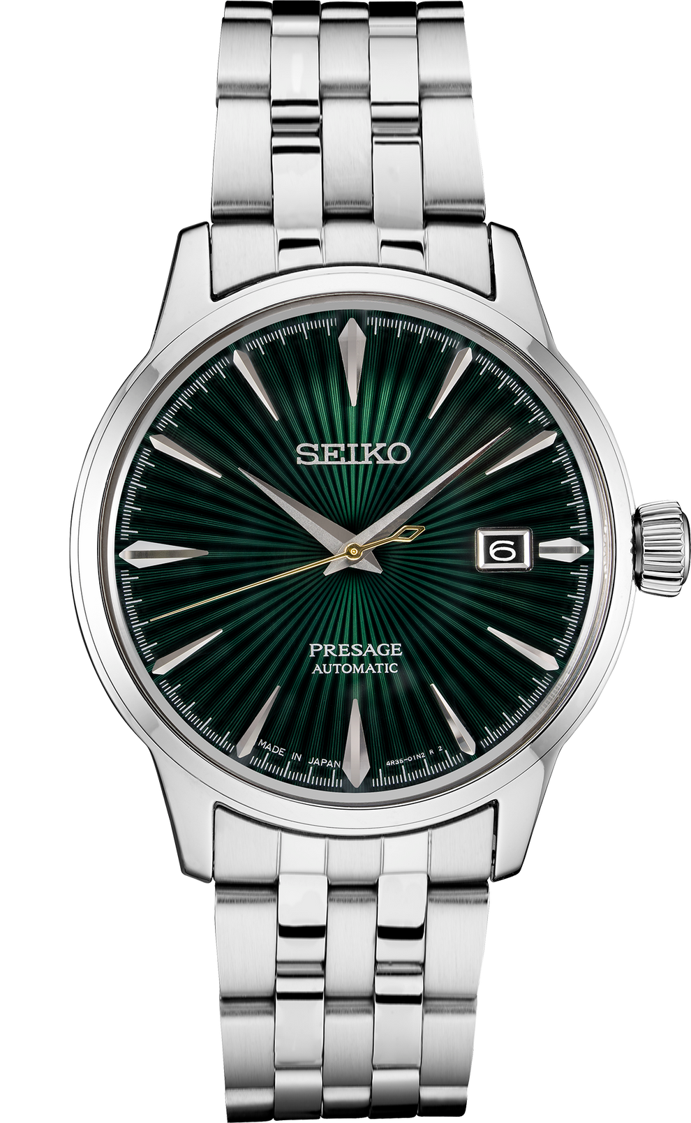 SEIKO SRPE15 PRESAGE COCKTAIL TIME GREEN DIAL STAINLESS STEEL AUTOMATIC WATCH