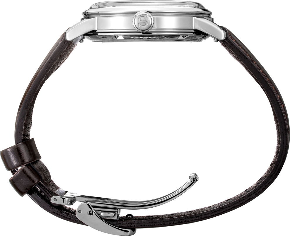 SEIKO SRPE41 PRESAGE COCKTAIL TIME RED DIAL BROWN LEATHER BAND WATCH