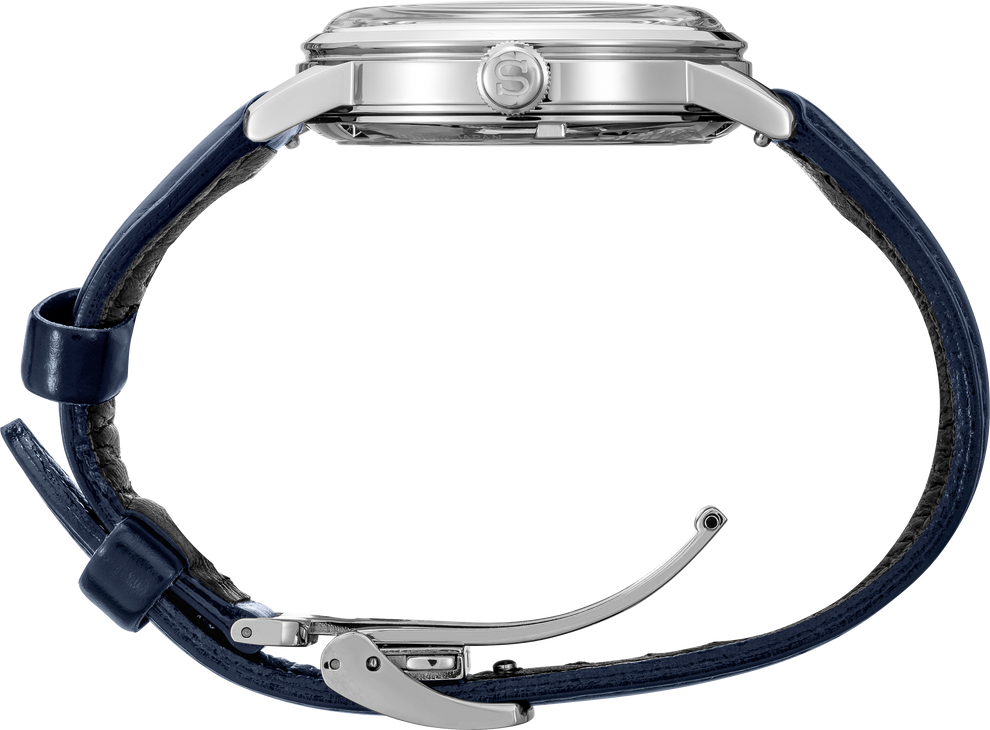 SEIKO SRPE43 PRESAGE COCKTAIL TIME BLUE DIAL BLUE LEATHER BAND WATCH