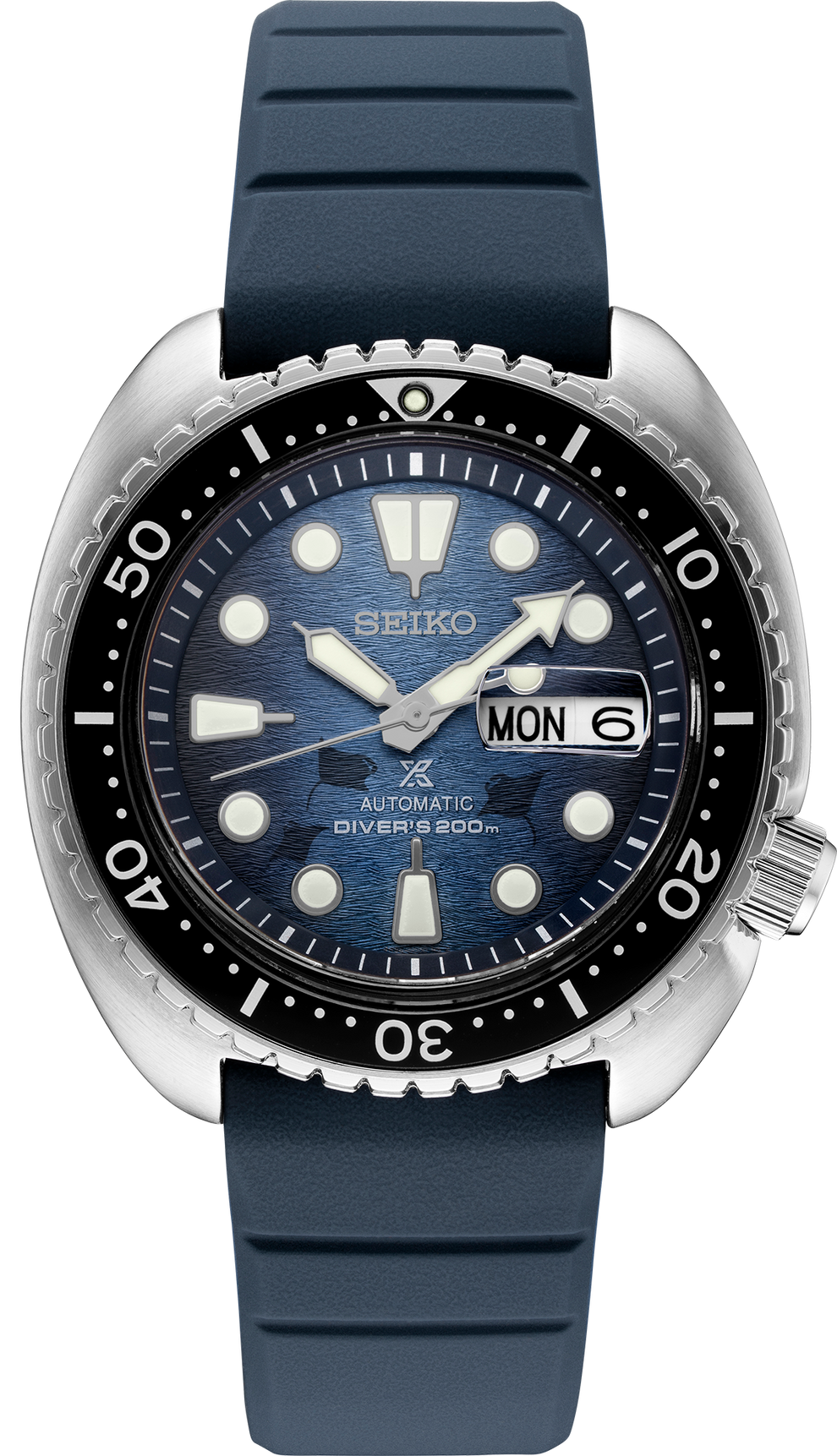 SEIKO SRPF77 PROSPEX SPECIAL EDITION MANTA RAY BLUE DIAL SILICONE BAND WATCH