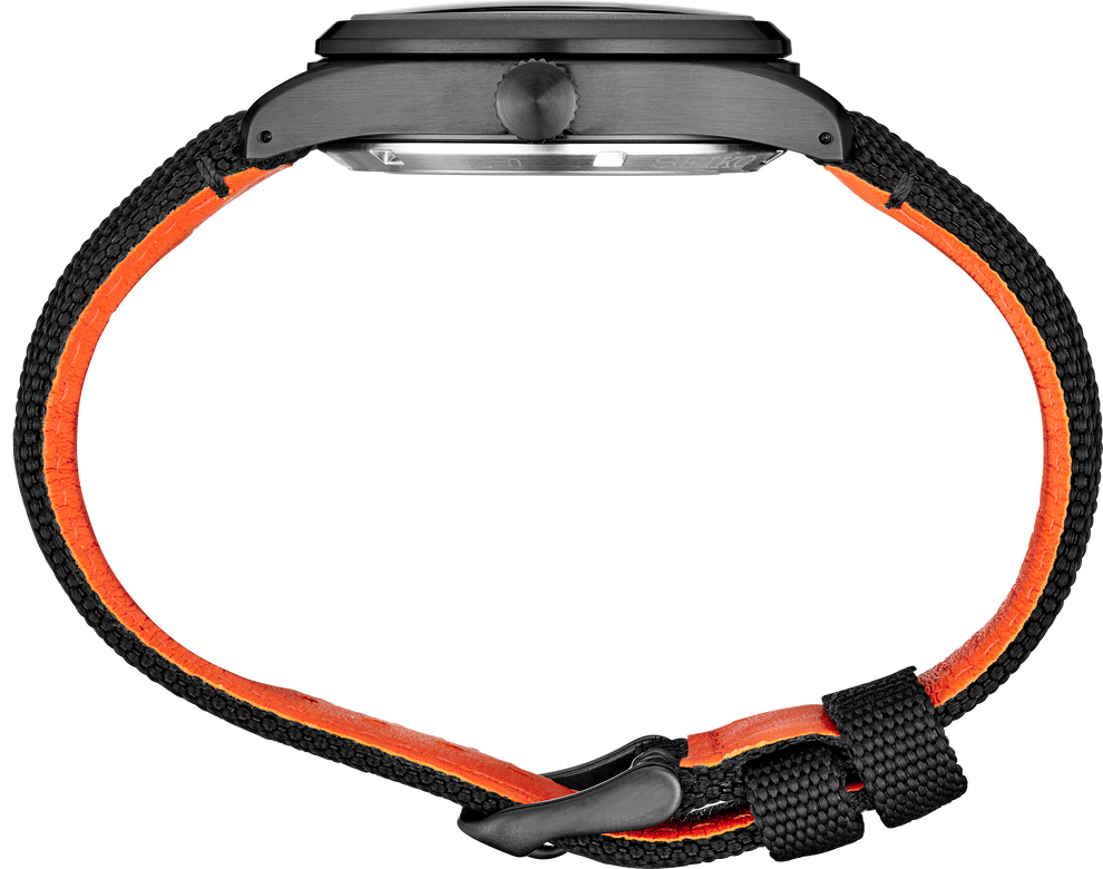 SEIKO SRPH33 5 SPORTS BLACK DIAL WITH ORANGE ACCENTS NYLON AUTOMATIC WATCH