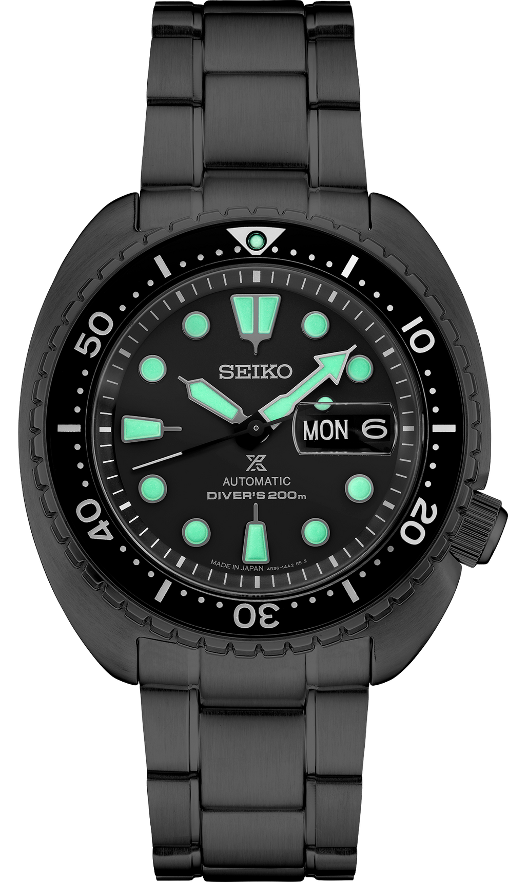 SEIKO SRPK43 PROSPEX BLACK SERIES BLACK DIAL STAINLESS STEEL WATCH