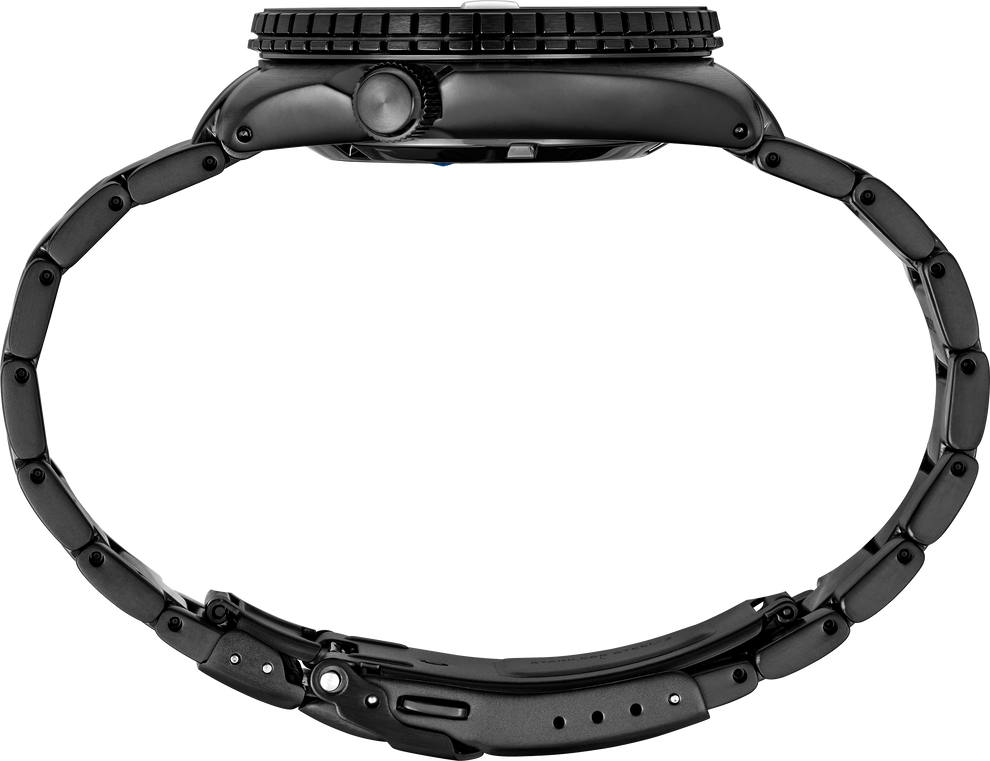 SEIKO SRPK43 PROSPEX BLACK SERIES BLACK DIAL STAINLESS STEEL WATCH