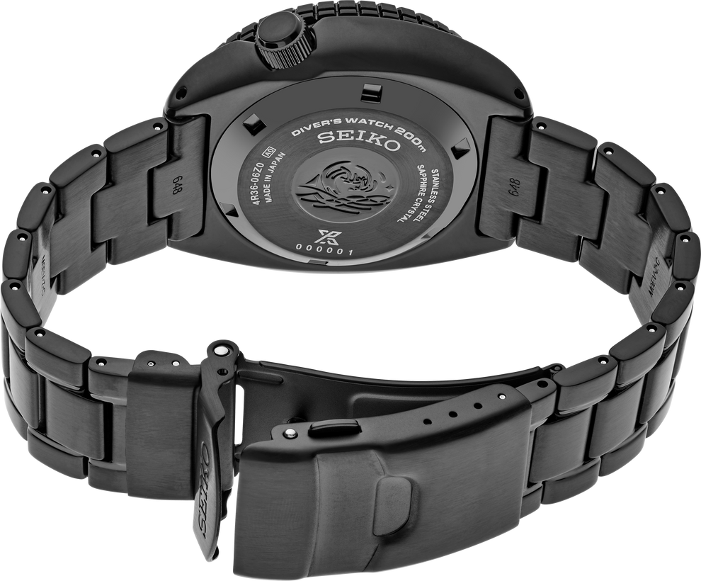 SEIKO SRPK43 PROSPEX BLACK SERIES BLACK DIAL STAINLESS STEEL WATCH