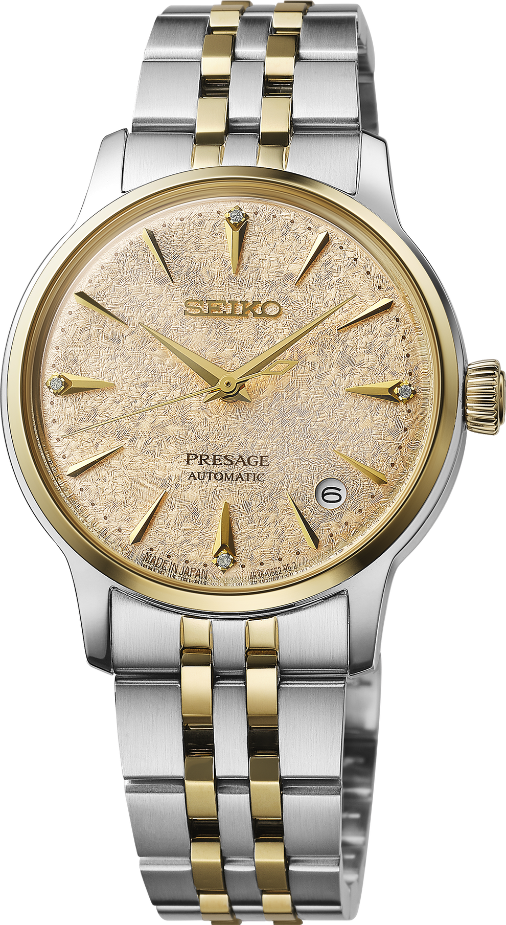 SEIKO SRPL64 PRESAGE COCKTAIL TIME TWO TONE STAINLESS STEEL WATCH