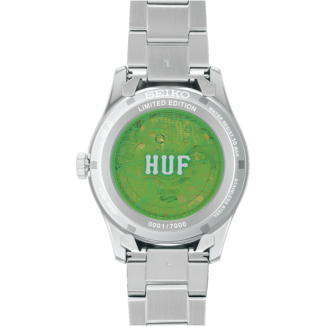 SEIKO SRPM09 5 SPORTS FEILD SERIES LIMITED EDITION HUF GREEN DIAL WATCH