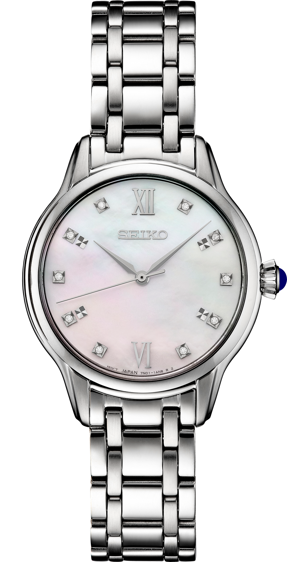 Seiko SRZ537 Women's Diamond Collection Stainless Steel Watch