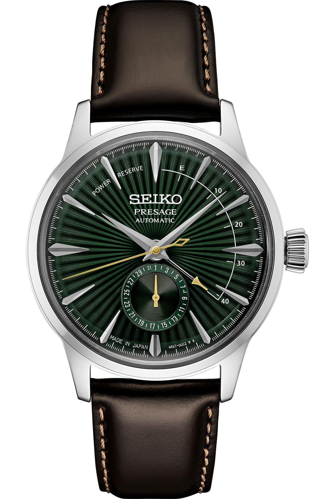 SEIKO SSA459 PRESAGE COCKTAIL TIME GREEN DIAL LEATHER AUTOMATIC WATCH