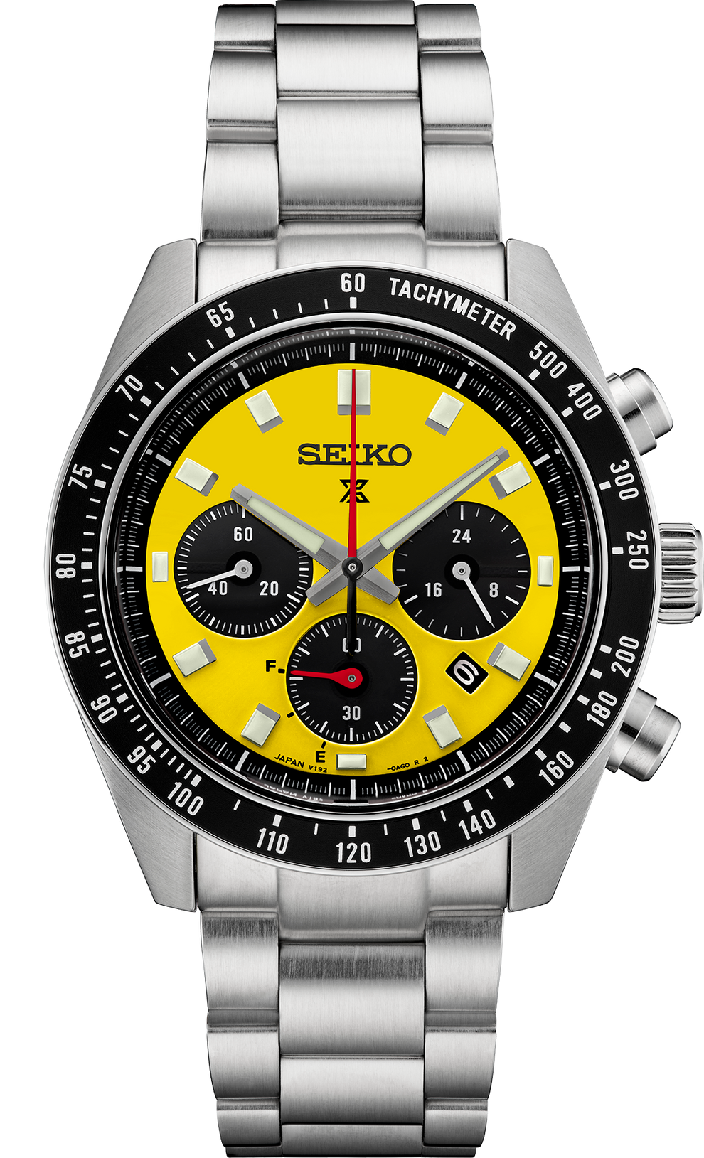 SEIKO SSC929 PROSPEX SPEEDTIMER SOLAR CHRONOGRAPH YELLOW DIAL WATCH