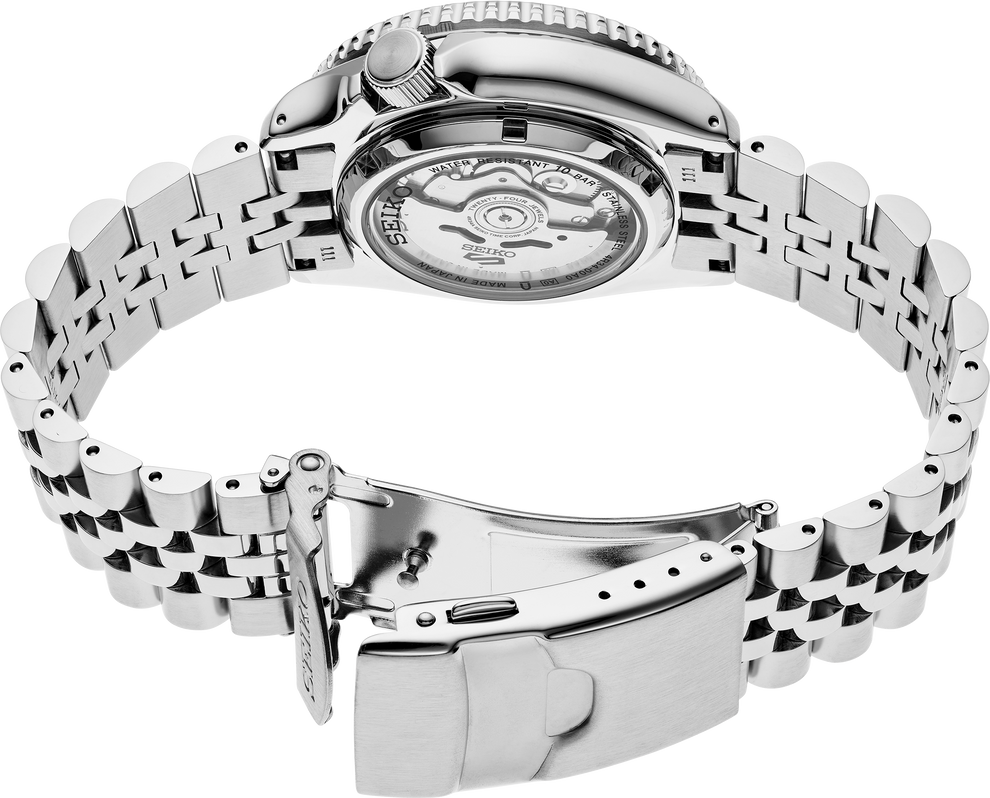 SEIKO SSK001 5 SPORTS SKX GMT BLACK DIAL STAINLESS STEEL WATCH