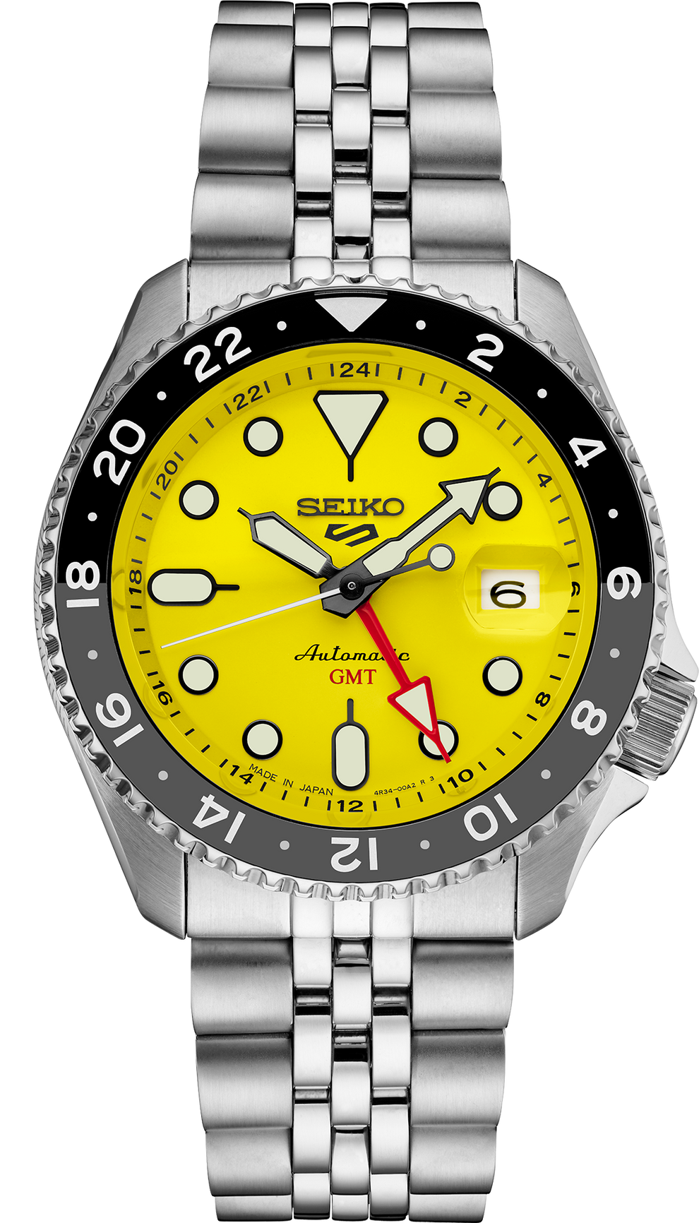 SEIKO SSK017 5 SPORTS SKX U.S. SPECIAL CREATION YELLOW DIAL STAINLESS STEEL WATCH
