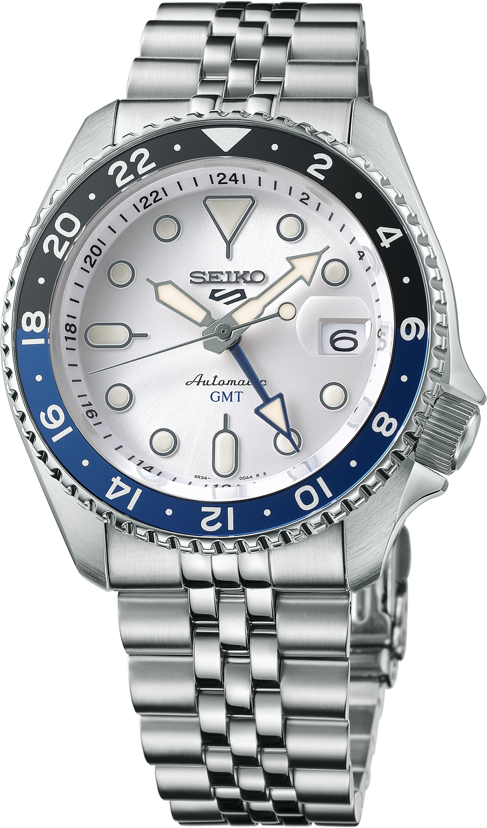 SEIKO SSK033 5 SPORTS SKX GMT WHITE DIAL STAINLESS STEEL AUTOMATIC WATCH