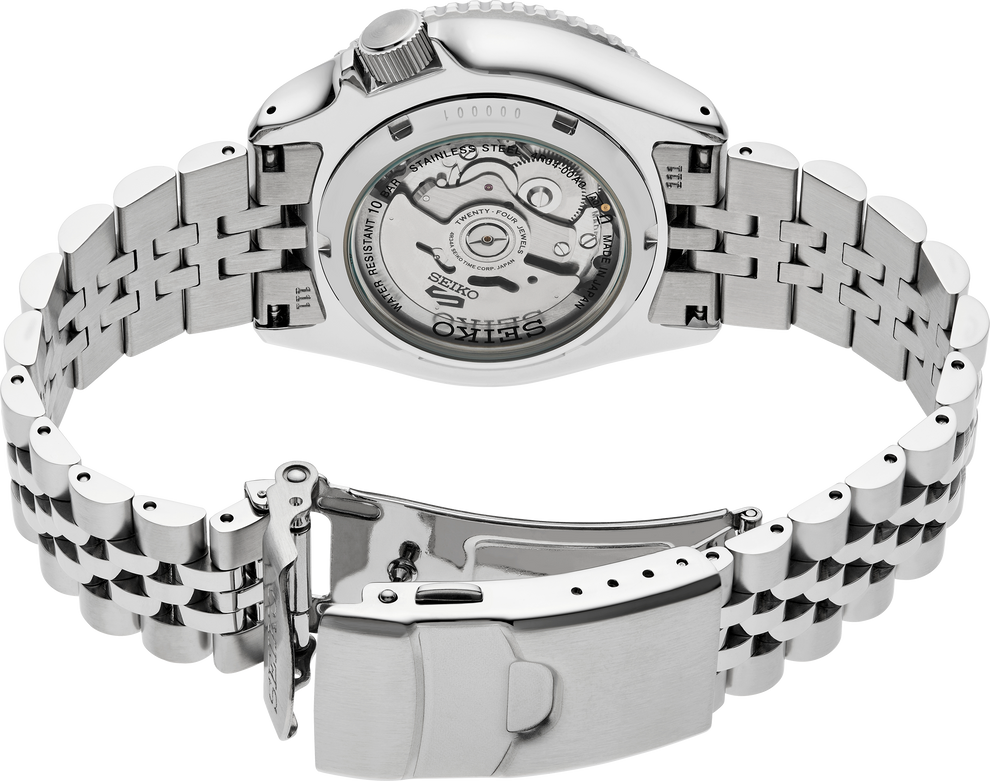 SEIKO SSK035 5 SPORTS SKX GMT GREEN DIAL STAINLESS STEEL WATCH