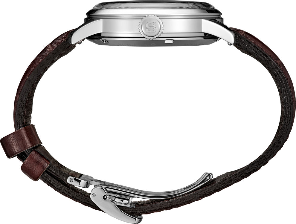 SEIKO SSK041 PRESAGE COCKTAIL TIME GMT IVORY DIAL LEATHER BAND WATCH